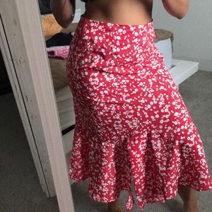 Red flower skirt